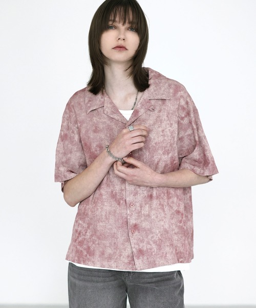 SOCCE（ソーシー）の「アブストラクトオープンカラーシャツ（シャツ/ブラウス・メンズ・ワイン/ブラック/ブルー・M/S/XL/L）」の3枚目の写真