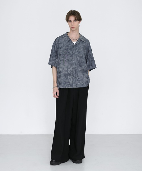 SOCCE（ソーシー）の「アブストラクトオープンカラーシャツ（シャツ/ブラウス・メンズ・ワイン/ブラック/ブルー・M/S/XL/L）」の8枚目の写真
