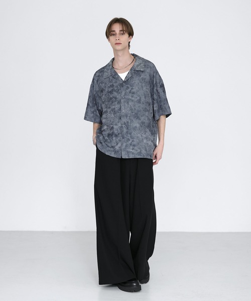 SOCCE（ソーシー）の「アブストラクトオープンカラーシャツ（シャツ/ブラウス・メンズ・ワイン/ブラック/ブルー・M/S/XL/L）」の9枚目の写真