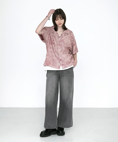 SOCCE（ソーシー）の「アブストラクトオープンカラーシャツ（シャツ/ブラウス・メンズ・ワイン/ブラック/ブルー・M/S/XL/L）」の19枚目の写真
