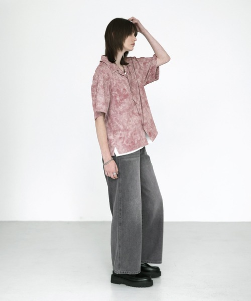 SOCCE（ソーシー）の「アブストラクトオープンカラーシャツ（シャツ/ブラウス・メンズ・ワイン/ブラック/ブルー・M/S/XL/L）」の18枚目の写真