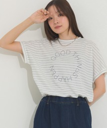 接触冷感 ロゴフレンチスリーブ半袖Tシャツ
