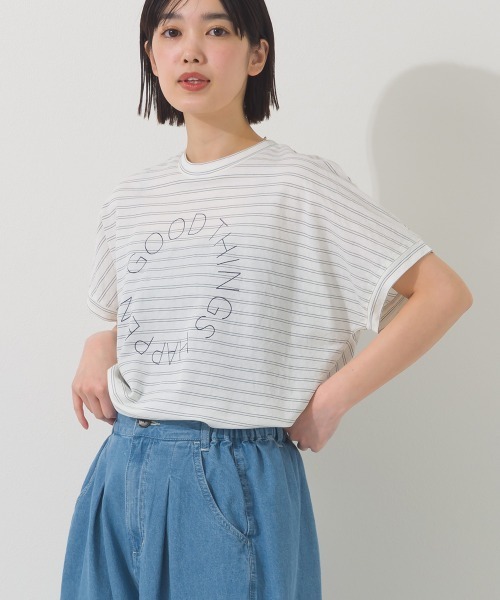 OMNES（オムネス）の「接触冷感 ロゴフレンチスリーブ半袖Tシャツ（Tシャツ/カットソー・レディース・レッド/ブラウン/グレー系その他/イエロー/ミント/ダークグレー・FREE）」の3枚目の写真