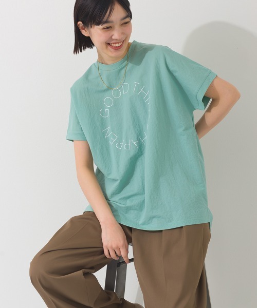 OMNES（オムネス）の「接触冷感 ロゴフレンチスリーブ半袖Tシャツ（Tシャツ/カットソー・レディース・レッド/ブラウン/グレー系その他/イエロー/ミント/ダークグレー・FREE）」の19枚目の写真