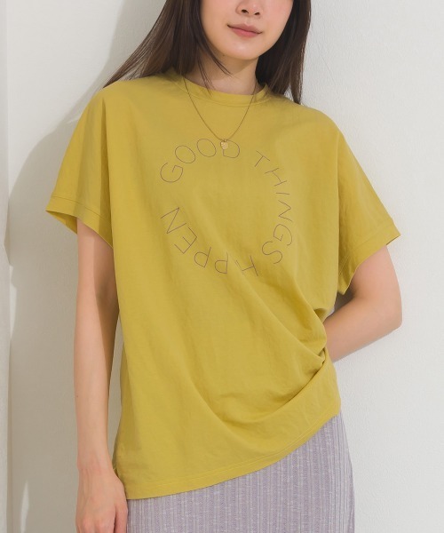 OMNES（オムネス）の「接触冷感 ロゴフレンチスリーブ半袖Tシャツ（Tシャツ/カットソー・レディース・レッド/ブラウン/グレー系その他/イエロー/ミント/ダークグレー・FREE）」の22枚目の写真