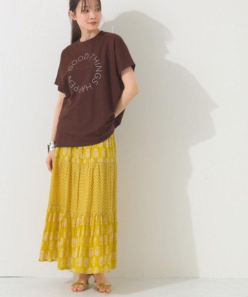 OMNES（オムネス）の「接触冷感 ロゴフレンチスリーブ半袖Tシャツ（Tシャツ/カットソー・レディース・レッド/ブラウン/グレー系その他/イエロー/ミント/ダークグレー・FREE）」の16枚目の写真