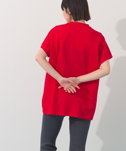 OMNES（オムネス）の「接触冷感 ロゴフレンチスリーブ半袖Tシャツ（Tシャツ/カットソー・レディース・レッド/ブラウン/グレー系その他/イエロー/ミント/ダークグレー・FREE）」の7枚目の写真