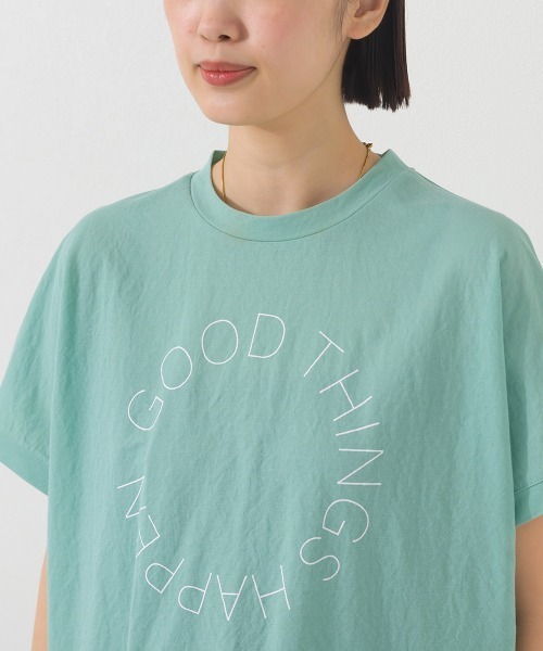 OMNES（オムネス）の「接触冷感 ロゴフレンチスリーブ半袖Tシャツ（Tシャツ/カットソー・レディース・レッド/ブラウン/グレー系その他/イエロー/ミント/ダークグレー・FREE）」の9枚目の写真