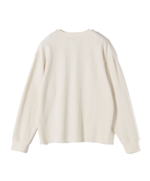 SHIPS Colors（シップス カラーズ）の「SHIPS Colors:〈手洗い可能〉変形ワッフル ヘンリーネック プルオーバー（Tシャツ/カットソー・レディース・オフホワイト/ライトブルー/ネイビー・ONE SIZE）」の8枚目の写真