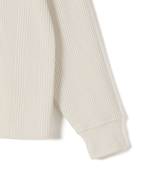 SHIPS Colors（シップス カラーズ）の「SHIPS Colors:〈手洗い可能〉変形ワッフル ヘンリーネック プルオーバー（Tシャツ/カットソー・レディース・オフホワイト/ライトブルー/ネイビー・ONE SIZE）」の6枚目の写真