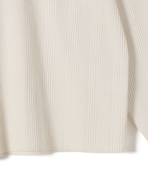 SHIPS Colors（シップス カラーズ）の「SHIPS Colors:〈手洗い可能〉変形ワッフル ヘンリーネック プルオーバー（Tシャツ/カットソー・レディース・オフホワイト/ライトブルー/ネイビー・ONE SIZE）」の5枚目の写真