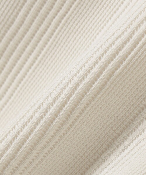 SHIPS Colors（シップス カラーズ）の「SHIPS Colors:〈手洗い可能〉変形ワッフル ヘンリーネック プルオーバー（Tシャツ/カットソー・レディース・オフホワイト/ライトブルー/ネイビー・ONE SIZE）」の4枚目の写真