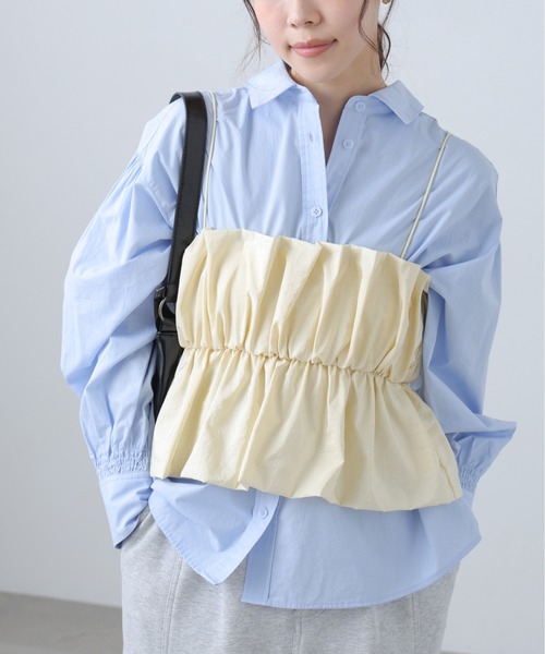 FREE'S MART（フリーズマート）の「◆シャイニーキャミソールビスチェ（シャツ/ブラウス・レディース・ホワイト/ブルー/ブラック系その他/ブラック・FREE）」の2枚目の写真