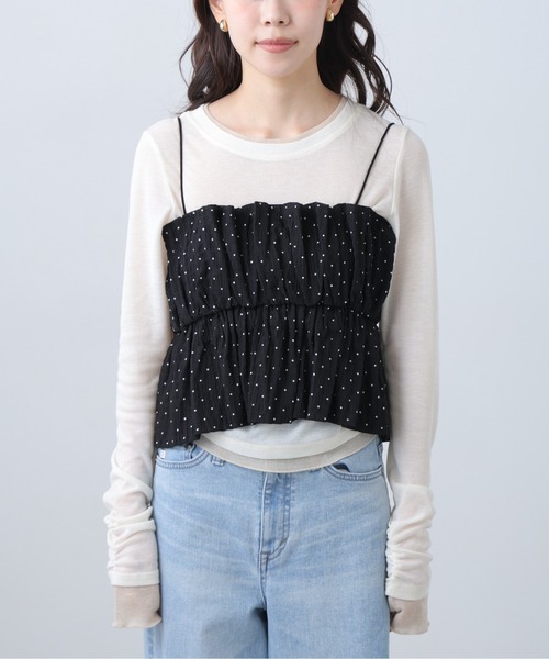 FREE'S MART（フリーズマート）の「◆シャイニーキャミソールビスチェ（シャツ/ブラウス・レディース・ホワイト/ブルー/ブラック系その他/ブラック・FREE）」の5枚目の写真