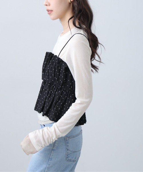 FREE'S MART（フリーズマート）の「◆シャイニーキャミソールビスチェ（シャツ/ブラウス・レディース・ホワイト/ブルー/ブラック系その他/ブラック・FREE）」の6枚目の写真