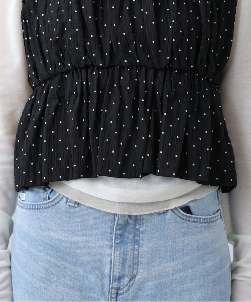FREE'S MART（フリーズマート）の「◆シャイニーキャミソールビスチェ（シャツ/ブラウス・レディース・ホワイト/ブルー/ブラック系その他/ブラック・FREE）」の9枚目の写真