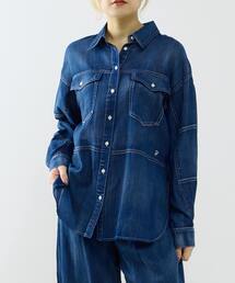 SOFFITTO（ソフィット）の「シアーデニムシャツ（シャツ/ブラウス）」