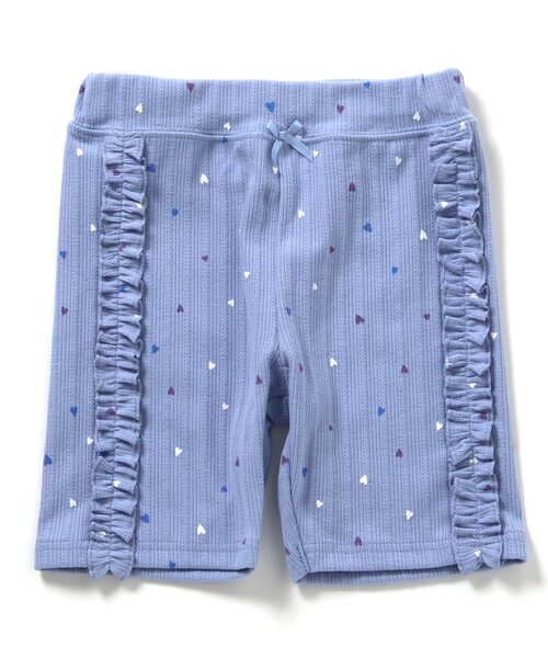 apres les cours（アプレレクール）の「ひんやりサイドフリルショートレギンス（レギンス/スパッツ・キッズ・ブラック/サックスブルー・80/90/100/110/120/130）」の2枚目の写真