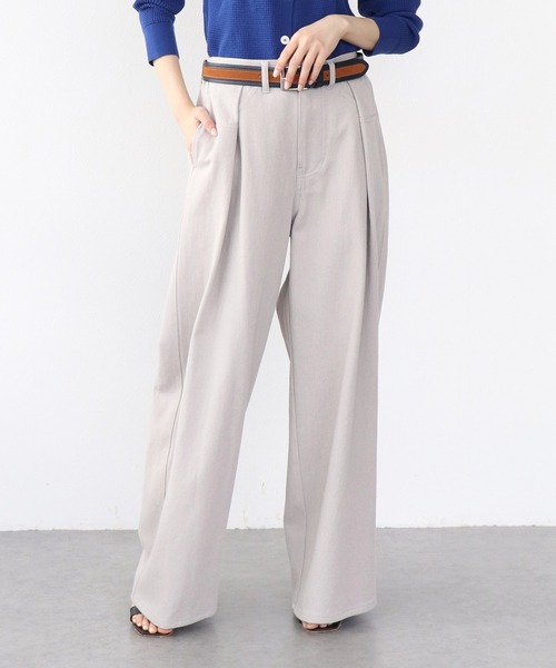 Jines（ジネス）の「エアーバイオウォッシュワイドパンツ（デニムパンツ・レディース・ホワイト/インディゴブルー/グレイッシュベージュ・38）」の2枚目の写真