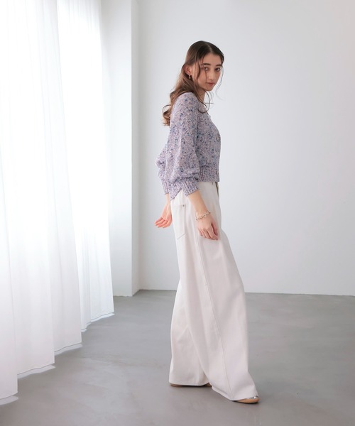 Jines（ジネス）の「エアーバイオウォッシュワイドパンツ（デニムパンツ・レディース・ホワイト/インディゴブルー/グレイッシュベージュ・38）」の5枚目の写真