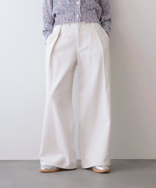 Jines（ジネス）の「エアーバイオウォッシュワイドパンツ（デニムパンツ・レディース・ホワイト/インディゴブルー/グレイッシュベージュ・38）」の8枚目の写真