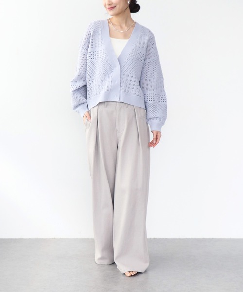 Jines（ジネス）の「エアーバイオウォッシュワイドパンツ（デニムパンツ・レディース・ホワイト/インディゴブルー/グレイッシュベージュ・38）」の10枚目の写真