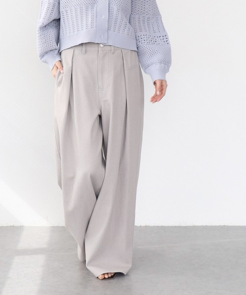 Jines（ジネス）の「エアーバイオウォッシュワイドパンツ（デニムパンツ・レディース・ホワイト/インディゴブルー/グレイッシュベージュ・38）」の12枚目の写真