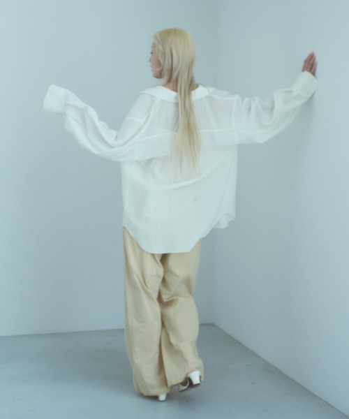 EN NEUME(エンノイム)の「Embroidered Lawn Tuck Easy Pants(その他パンツ・レディース・オフホワイト/ブラック/ベージュ・FREE)」の6枚目の写真