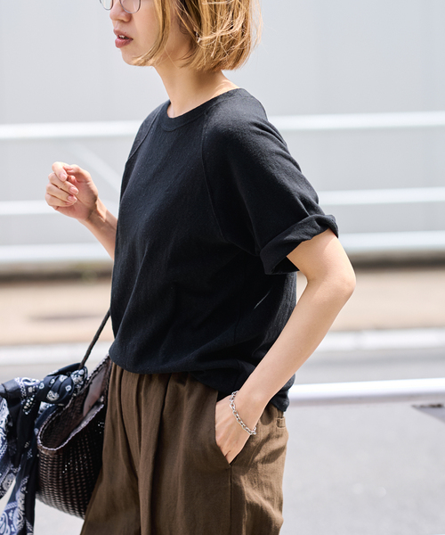 FRAMeWORK(フレームワーク)の「≪新色 / 追加≫スラブ天竺ラグランTEE(Tシャツ/カットソー・レディース・ホワイト/ブラック/グレー・FREE)」の7枚目の写真