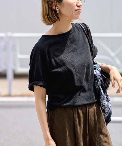 FRAMeWORK(フレームワーク)の「≪新色 / 追加≫スラブ天竺ラグランTEE(Tシャツ/カットソー・レディース・ホワイト/ブラック/グレー・FREE)」の8枚目の写真