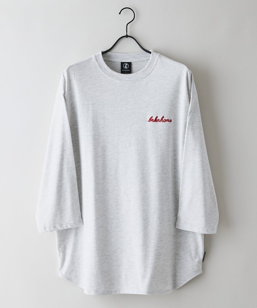 brknhome(ブロークンホーム)の「【BRKNHOME/ブロークンホーム】×【ZERO STAIN/ゼロステイン】コラボ 7分袖 裾ラウンド クルーネック ベースボール Tシャツ(Tシャツ/カットソー・メンズ・オフホワイト/ホワイト/スミクロ・MEDIUM/LARGE)」の4枚目の写真