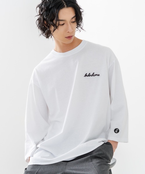 brknhome(ブロークンホーム)の「【BRKNHOME/ブロークンホーム】×【ZERO STAIN/ゼロステイン】コラボ 7分袖 裾ラウンド クルーネック ベースボール Tシャツ(Tシャツ/カットソー・メンズ・オフホワイト/ホワイト/スミクロ・MEDIUM/LARGE)」の15枚目の写真
