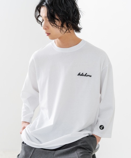 brknhome(ブロークンホーム)の「【BRKNHOME/ブロークンホーム】×【ZERO STAIN/ゼロステイン】コラボ 7分袖 裾ラウンド クルーネック ベースボール Tシャツ(Tシャツ/カットソー・メンズ・オフホワイト/ホワイト/スミクロ・MEDIUM/LARGE)」の16枚目の写真