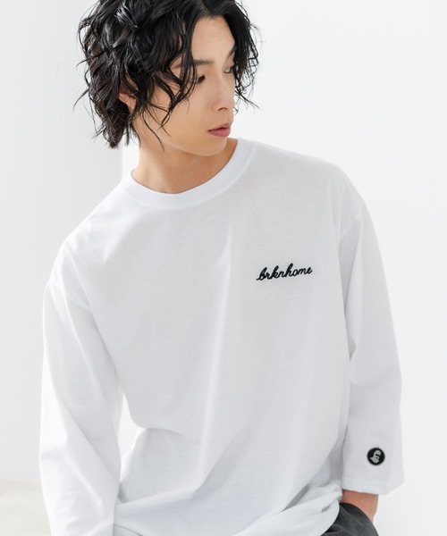 brknhome(ブロークンホーム)の「【BRKNHOME/ブロークンホーム】×【ZERO STAIN/ゼロステイン】コラボ 7分袖 裾ラウンド クルーネック ベースボール Tシャツ(Tシャツ/カットソー・メンズ・オフホワイト/ホワイト/スミクロ・MEDIUM/LARGE)」の18枚目の写真