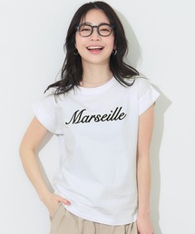 フレンチスリーブ刺繍Tシャツ