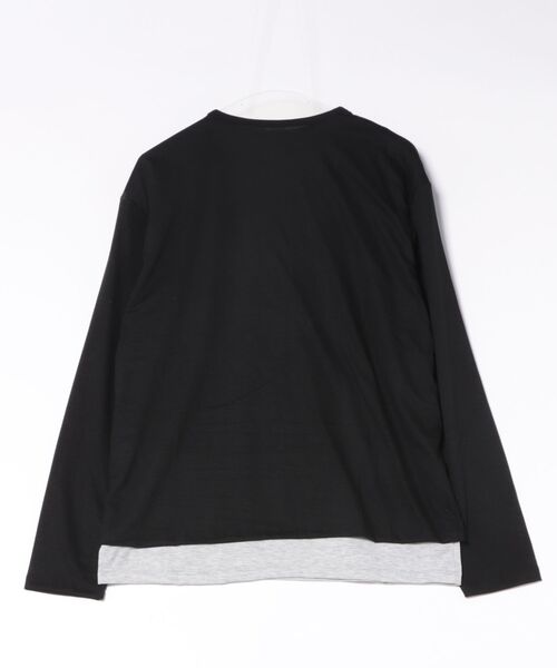Chikashitsu +】double layered henley neck long sleeve