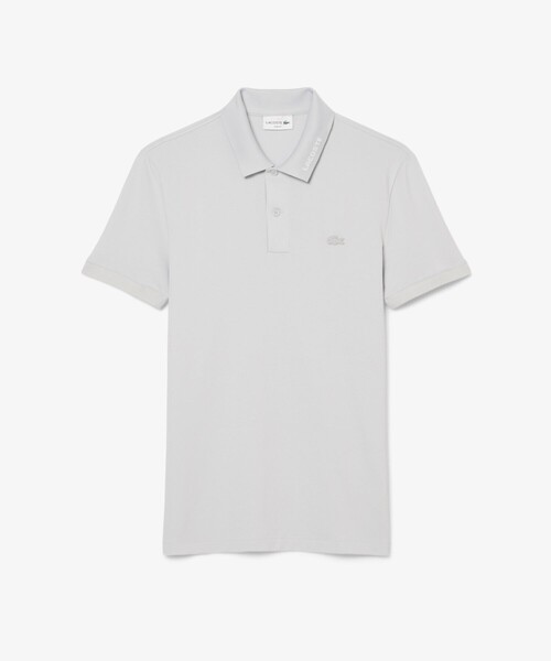 LACOSTE（ラコステ）の「ネームジャカードカラー ストレッチ鹿の子 半袖ポロシャツ（ポロシャツ・メンズ・アクア/ライトグレー/ホワイト・5/4/2/3）」の8枚目の写真