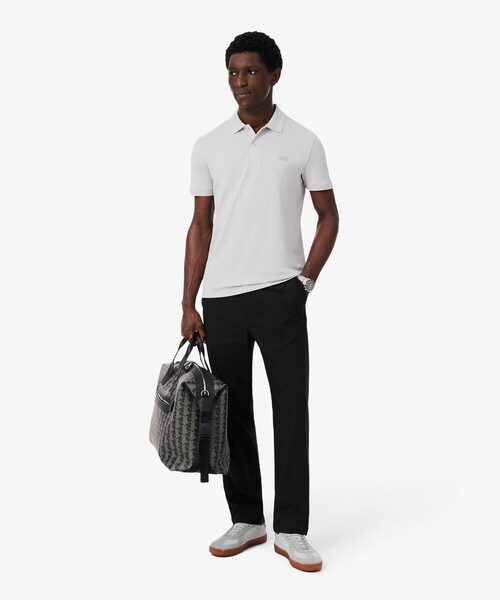LACOSTE（ラコステ）の「ネームジャカードカラー ストレッチ鹿の子 半袖ポロシャツ（ポロシャツ・メンズ・アクア/ライトグレー/ホワイト・5/4/2/3）」の9枚目の写真