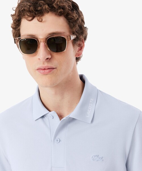 LACOSTE（ラコステ）の「ネームジャカードカラー ストレッチ鹿の子 半袖ポロシャツ（ポロシャツ・メンズ・アクア/ライトグレー/ホワイト・5/4/2/3）」の12枚目の写真