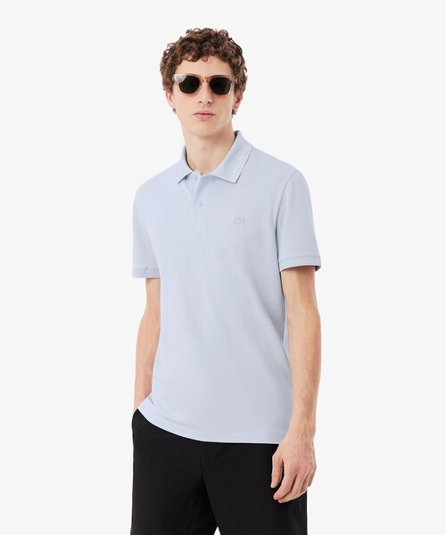LACOSTE（ラコステ）の「ネームジャカードカラー ストレッチ鹿の子 半袖ポロシャツ（ポロシャツ・メンズ・アクア/ライトグレー/ホワイト・5/4/2/3）」の11枚目の写真