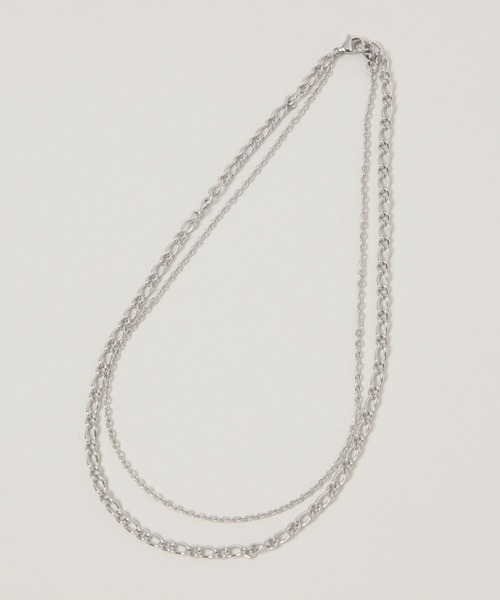 RAGEBLUE（レイジブルー）の「Stainless Double Chain Necklace / ス/テンレスダブルチェーンブレスレット（ネックレス・メンズ・その他1/ホワイト・FREE）」の3枚目の写真