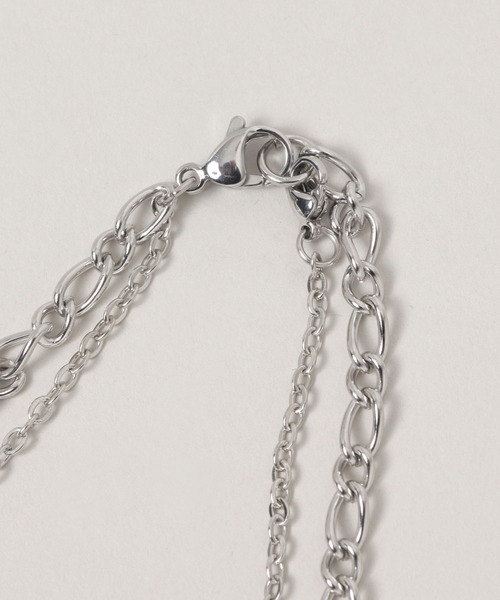 RAGEBLUE（レイジブルー）の「Stainless Double Chain Necklace / ス/テンレスダブルチェーンブレスレット（ネックレス・メンズ・その他1/ホワイト・FREE）」の4枚目の写真