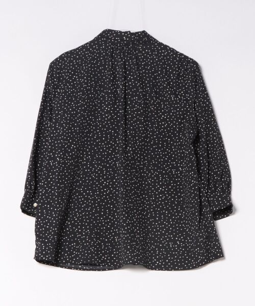 m.f.editorial（エムエフエディトリアル）の「【UVカット ウォッシャブル】m.f.エディトリアル レディース ドット柄 ボウタイ 7分袖 スキッパー ブラウス（シャツ/ブラウス・レディース・アイボリー/ブラック・MEDIUM/LARGE）」の3枚目の写真