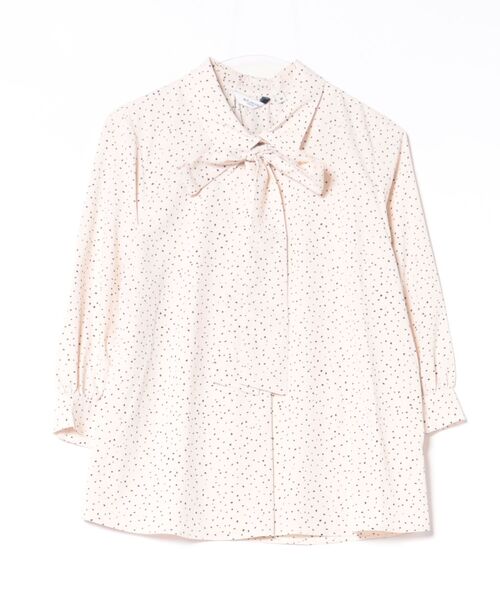 m.f.editorial（エムエフエディトリアル）の「【UVカット ウォッシャブル】m.f.エディトリアル レディース ドット柄 ボウタイ 7分袖 スキッパー ブラウス（シャツ/ブラウス・レディース・アイボリー/ブラック・MEDIUM/LARGE）」の9枚目の写真