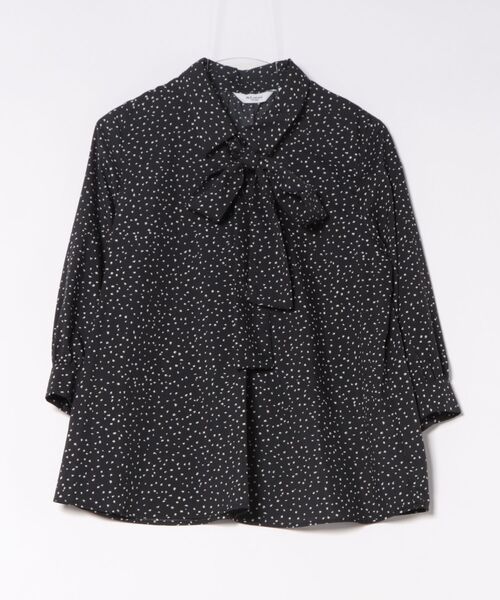 m.f.editorial（エムエフエディトリアル）の「【UVカット ウォッシャブル】m.f.エディトリアル レディース ドット柄 ボウタイ 7分袖 スキッパー ブラウス（シャツ/ブラウス・レディース・アイボリー/ブラック・MEDIUM/LARGE）」の14枚目の写真