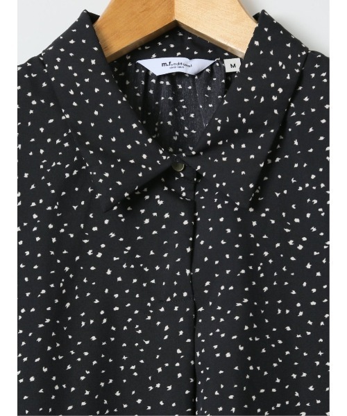 m.f.editorial（エムエフエディトリアル）の「【UVカット ウォッシャブル】m.f.エディトリアル レディース ドット柄 ボウタイ 7分袖 スキッパー ブラウス（シャツ/ブラウス・レディース・アイボリー/ブラック・MEDIUM/LARGE）」の12枚目の写真