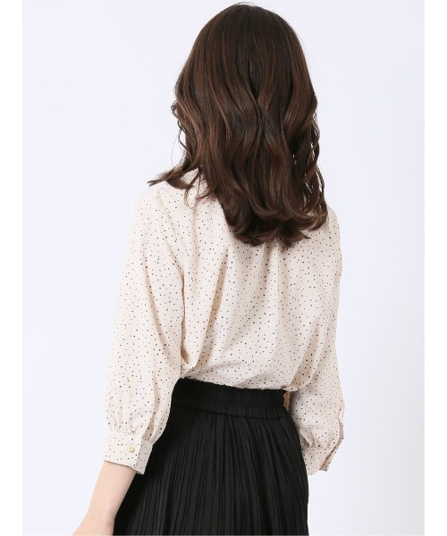 m.f.editorial（エムエフエディトリアル）の「【UVカット ウォッシャブル】m.f.エディトリアル レディース ドット柄 ボウタイ 7分袖 スキッパー ブラウス（シャツ/ブラウス・レディース・アイボリー/ブラック・MEDIUM/LARGE）」の22枚目の写真