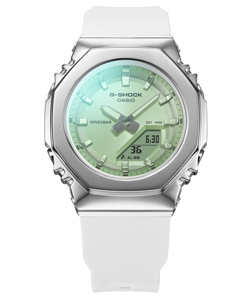 G-SHOCK(ジーショック)の「GM-S2110シリーズ / GM-S2110SR-7AJF(アナログ腕時計・レディース・ホワイト×グリーン・FREE)」の3枚目の写真