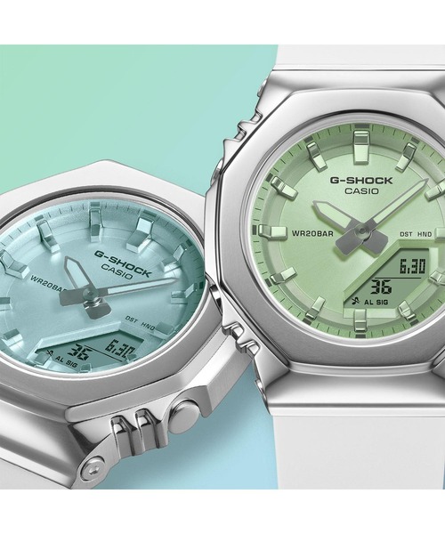 G-SHOCK(ジーショック)の「GM-S2110シリーズ / GM-S2110SR-7AJF(アナログ腕時計・レディース・ホワイト×グリーン・FREE)」の4枚目の写真