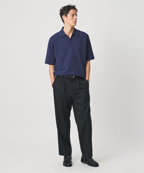 BEAUTY&YOUTH UNITED ARROWS（ビューティーアンドユースユナイテッドアローズ）の「KNITEE クリンプコットン ニット ポロシャツ ウォッシャブル（ポロシャツ・メンズ・ブラック/ナチュラル/ロイヤルブルー・XL/S/M/L）」の13枚目の写真